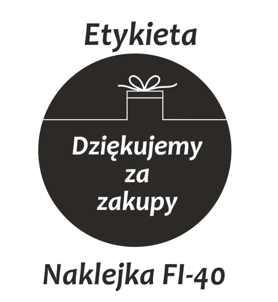 DZIĘKUJEMY ZA ZAKUPY naklejka etykietaOKRĄGŁA 1000