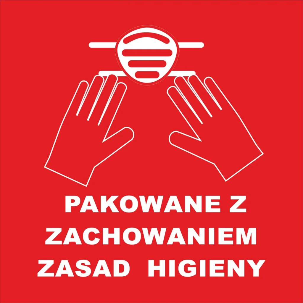 HIGIENA etykieta naklejka wirus bezpieczen 1000szt