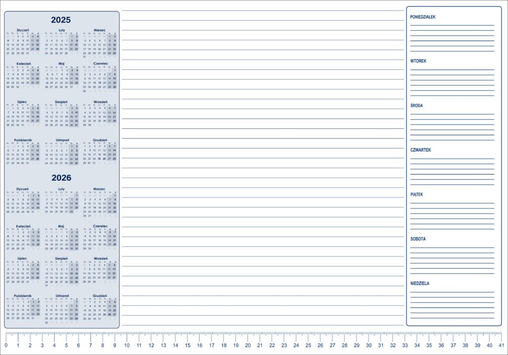 Biuwar Planer kalendarz 2026/2027 linia A3 podkład biurko notes notatki L