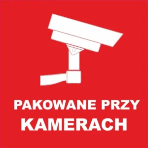 PAKOWANE PRZY KAMERACH etykieta naklejka 1000 szt