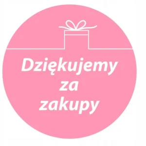 DZIĘKUJEMY ZA ZAKUPY naklejka etykieta RÓŻOWA x1000 okrągła 40mm podziękowa