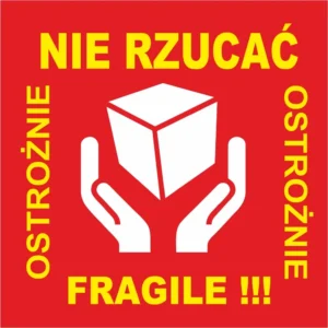 FRAGILE ostrożnie nie rzucać szkło etykiety naklejki kurier na paczki x1000