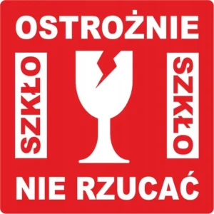 Ostrożnie Szkło Nie Rzucać Etykiety Naklejki Uwaga kurier paczka x 1000szt