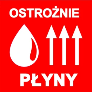 OSTROŻNIE PŁYNY etykieta uwaga płyn naklejki x1000