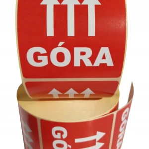 GÓRA paczki palety etykiety naklejki kurier ostrożnie szkło logistyka x1000