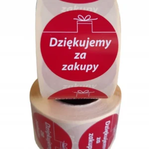 DZIĘKUJEMY ZA ZAKUPY naklejka etykieta OKRĄGŁA podziękowanie wlepka x1000