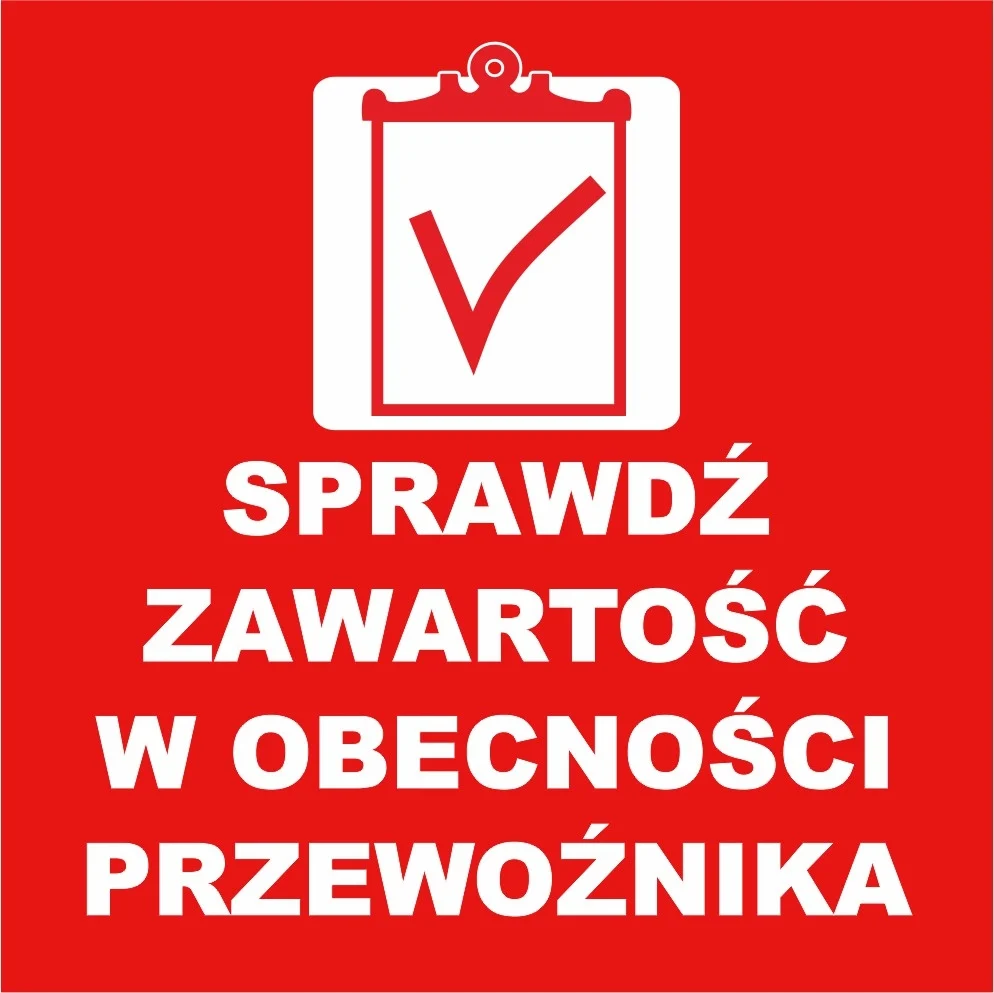 SPRAWDŹ ZAWARTOŚĆ w obecności przewoźnika etykiety naklejki kurier x1000szt