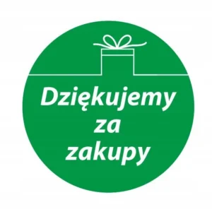 DZIĘKUJEMY ZA ZAKUPY naklejka etykieta OKRĄGŁA 1000szt podziękowanie kolor